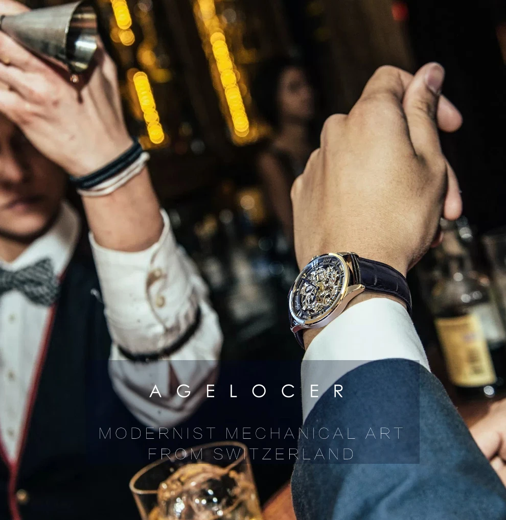 AGELOCER Swiss Luxury Brand Skeleton Watch