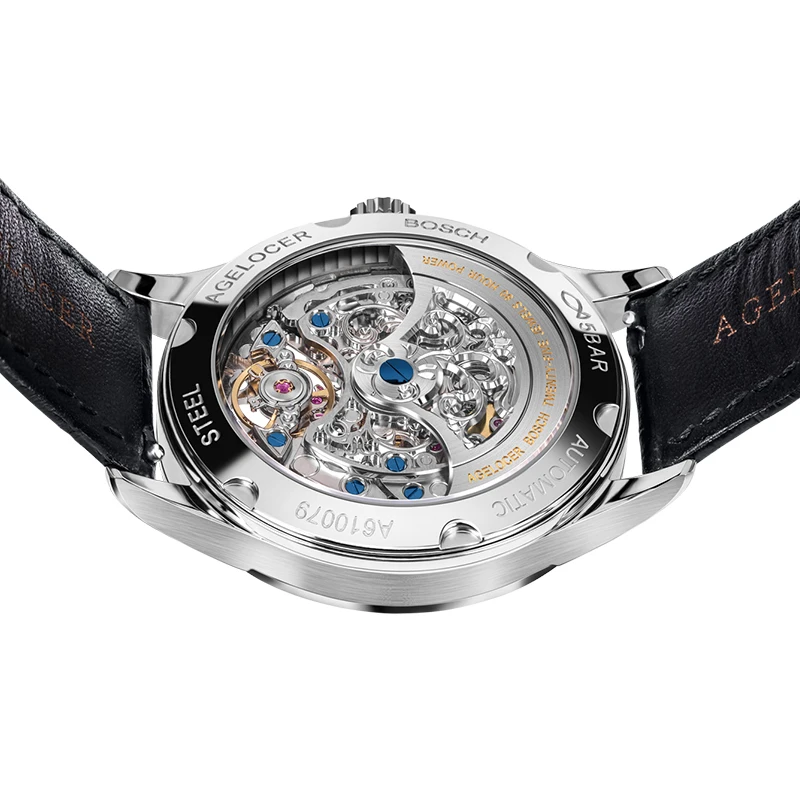 AGELOCER Swiss Luxury Brand Skeleton Watch