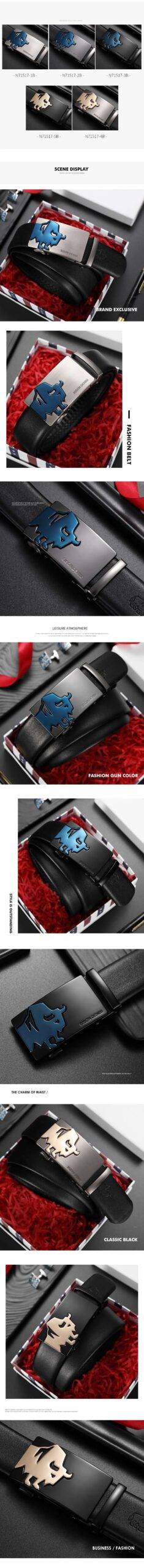 Luxury Automatic Sliding Buckle Ratchet Adjustable Belt