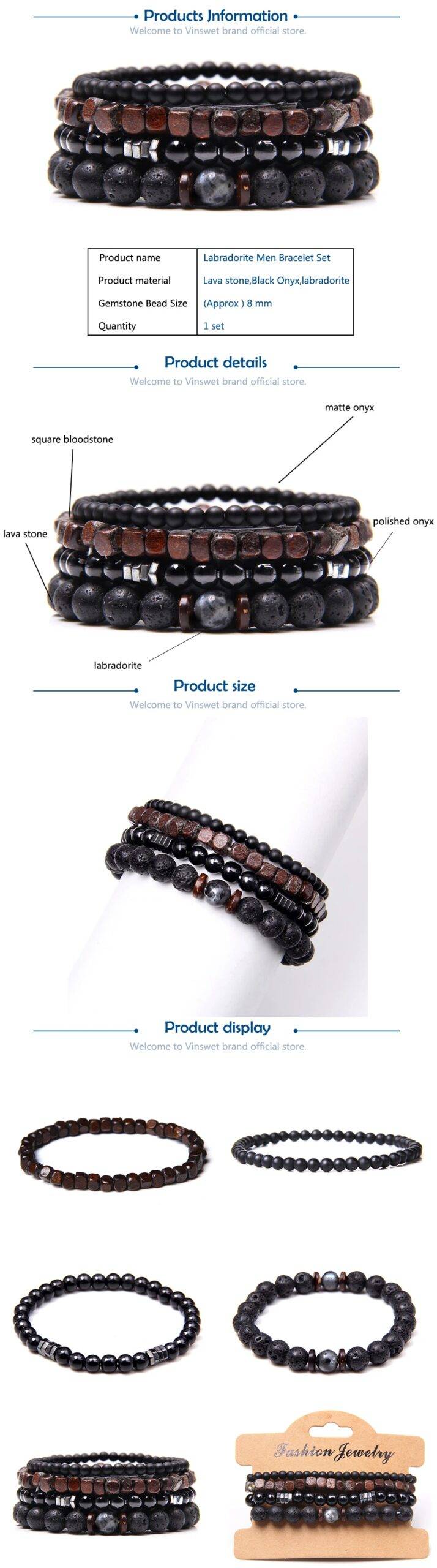 Handmade Bracelets For Men Women With Gemstones