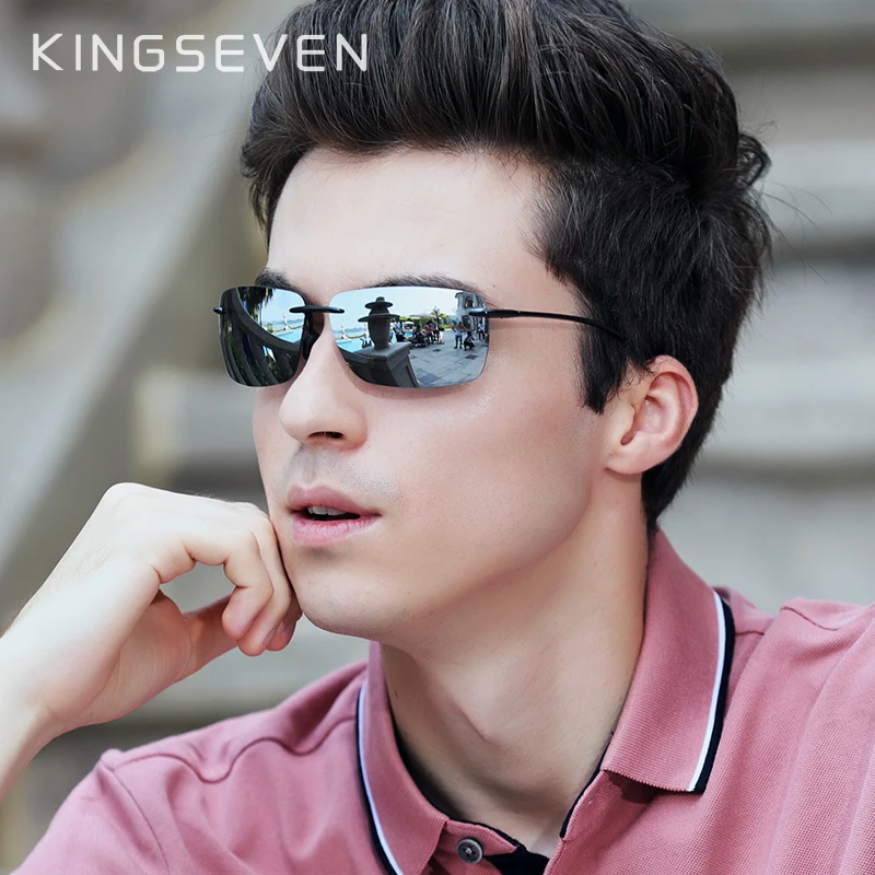 Rimless Sunglasses Men Ultralight Square Frameless