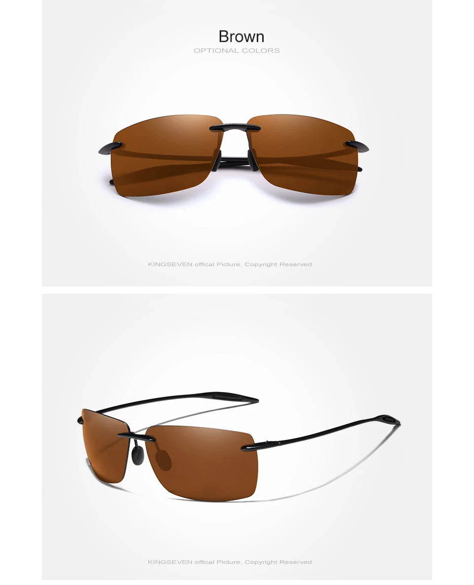 Rimless Sunglasses Men Ultralight Square Frameless