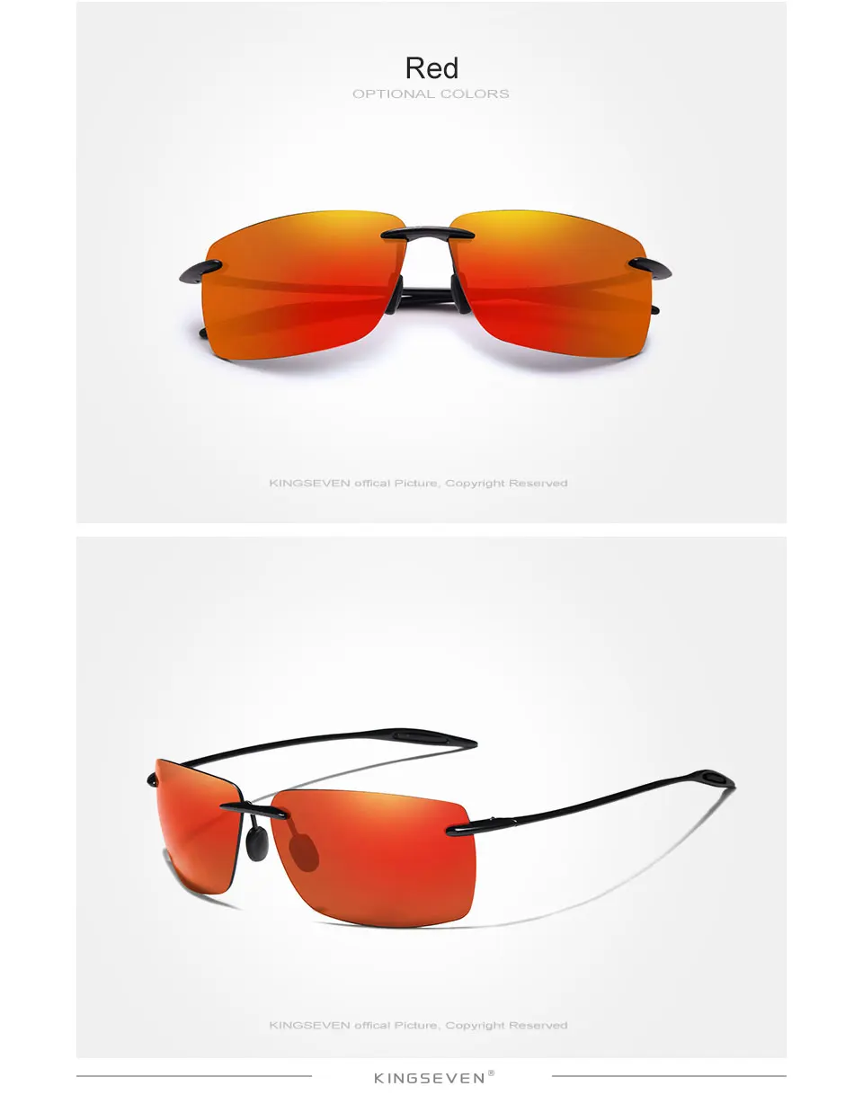 Rimless Sunglasses Men Ultralight Square Frameless