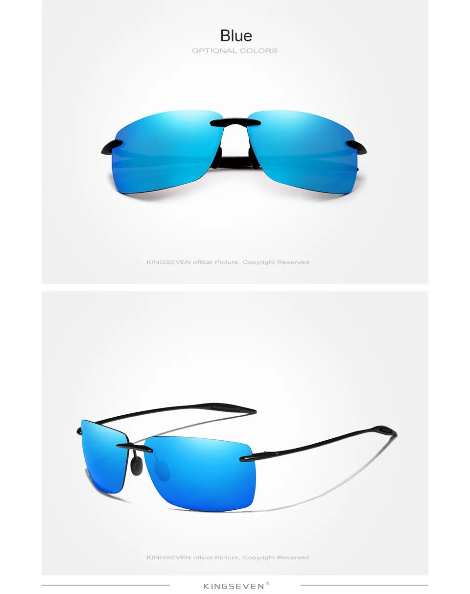 Rimless Sunglasses Men Ultralight Square Frameless