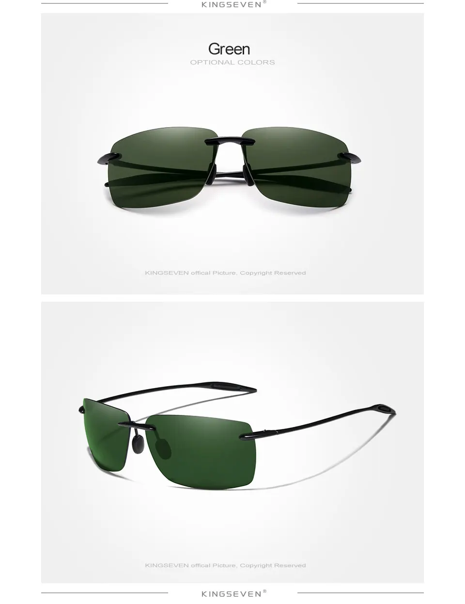 Rimless Sunglasses Men Ultralight Square Frameless