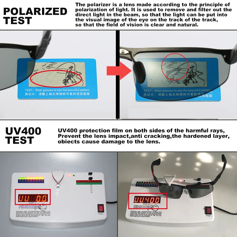 Photochromic Men's Sunglasses Polarized Anti Glare