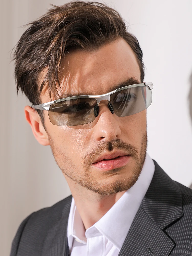 Photochromic Men's Sunglasses Polarized Anti Glare