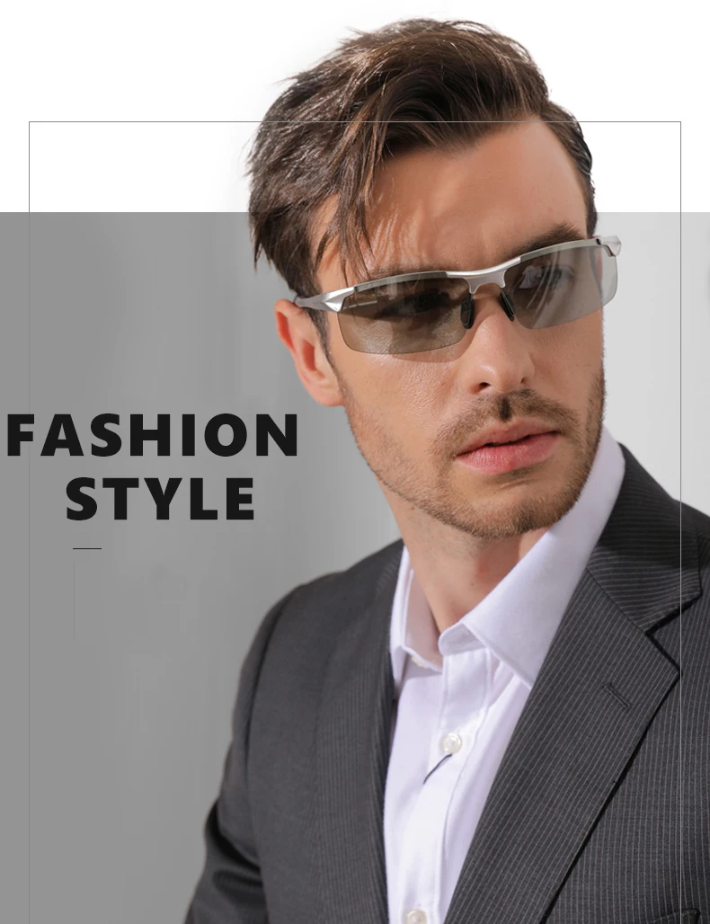 Photochromic Men's Sunglasses Polarized Anti Glare