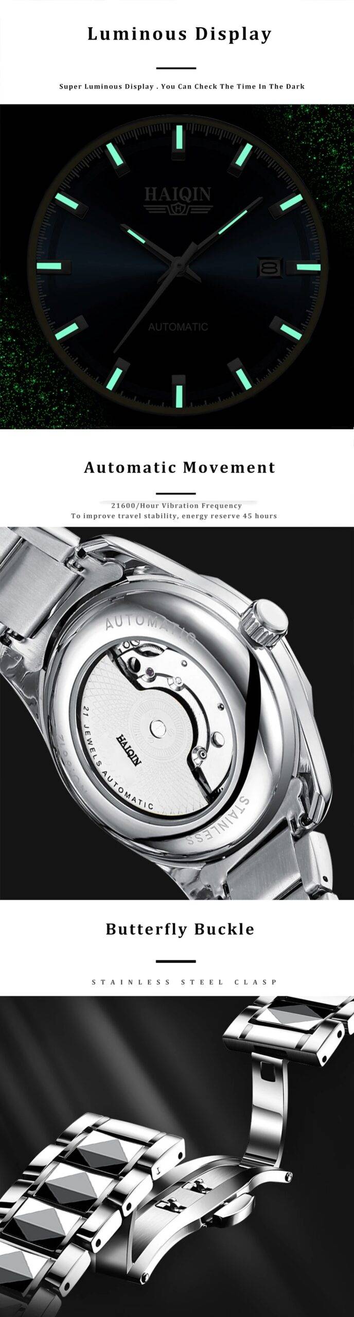 HAIQIN Mechanical Automatic Military watches