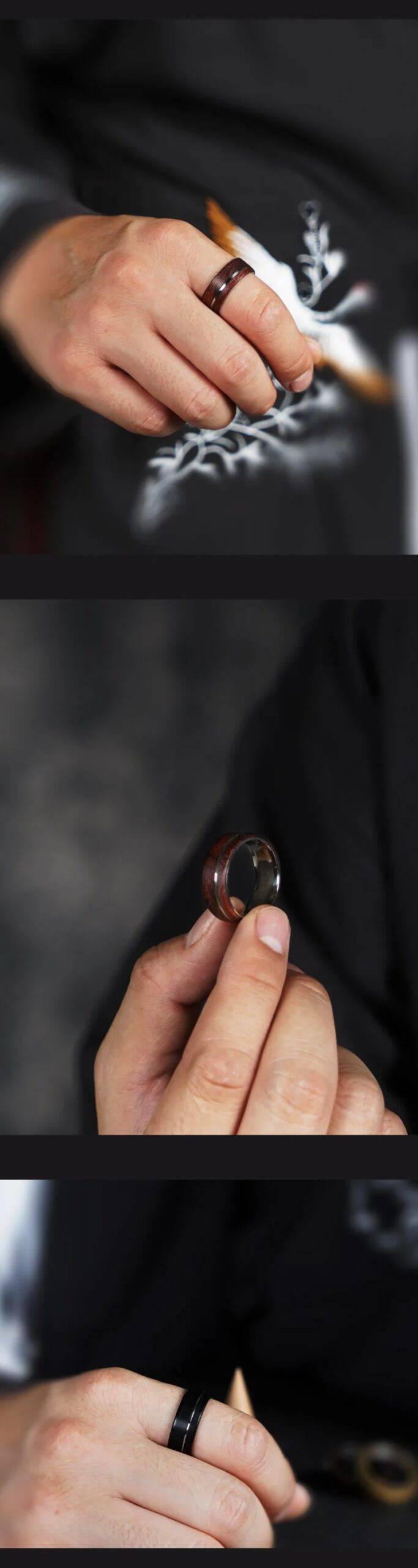 Sandalwood Rings Fashion Handmade Custom Engraved Ring