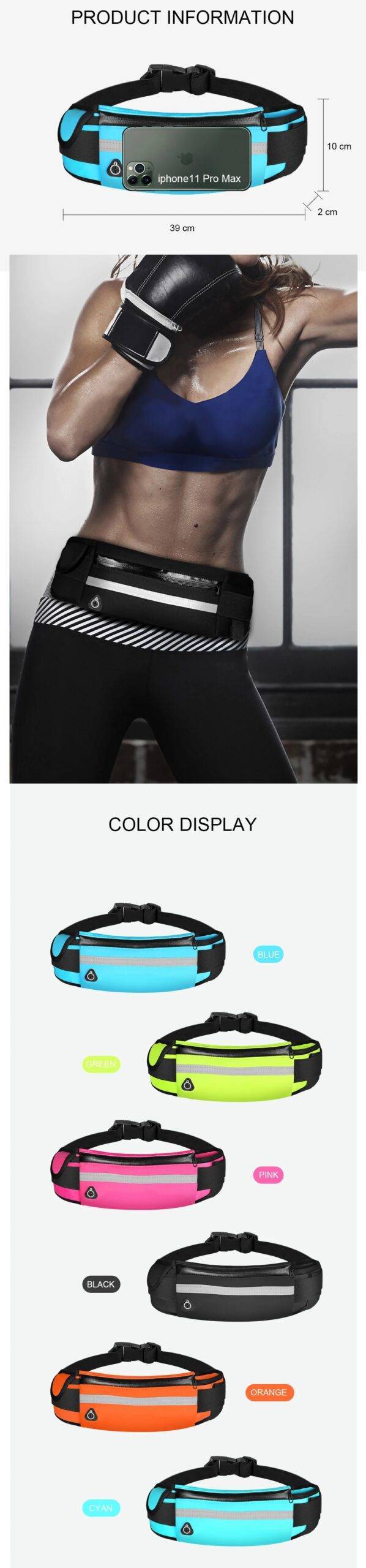 Sport Waist Bag Running Belt Waterproof Phone Holder