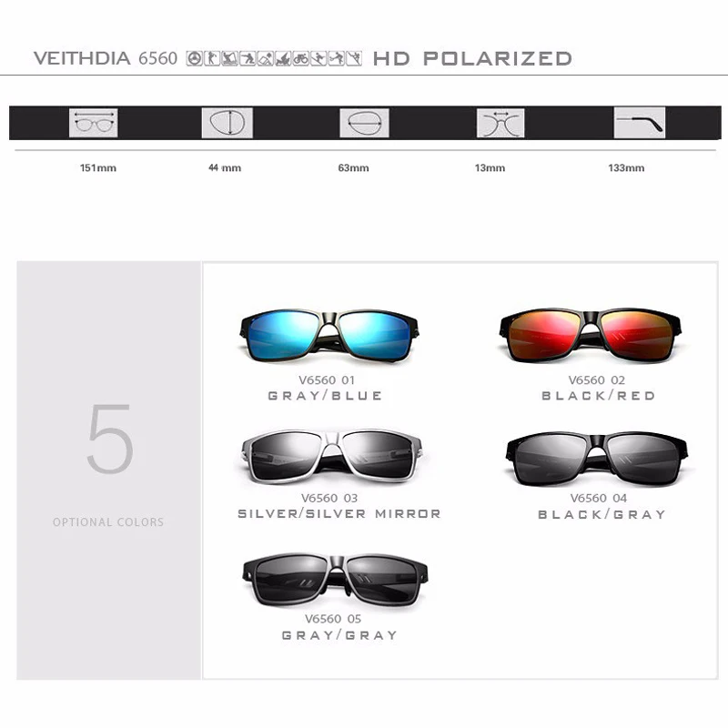 Men's Aluminum Polarized Mirror Square Sunglasses
