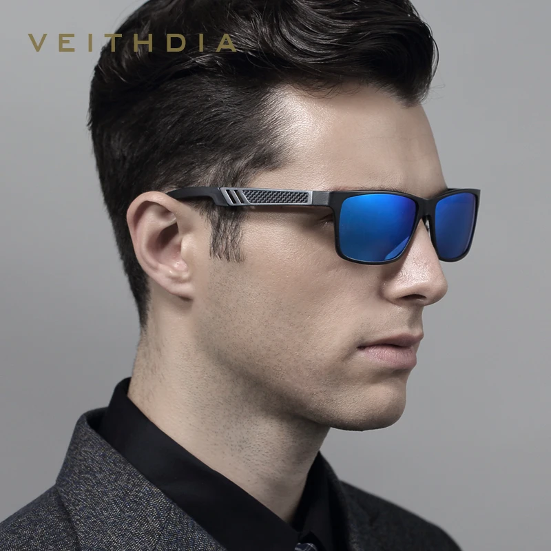 Men's Aluminum Polarized Mirror Square Sunglasses