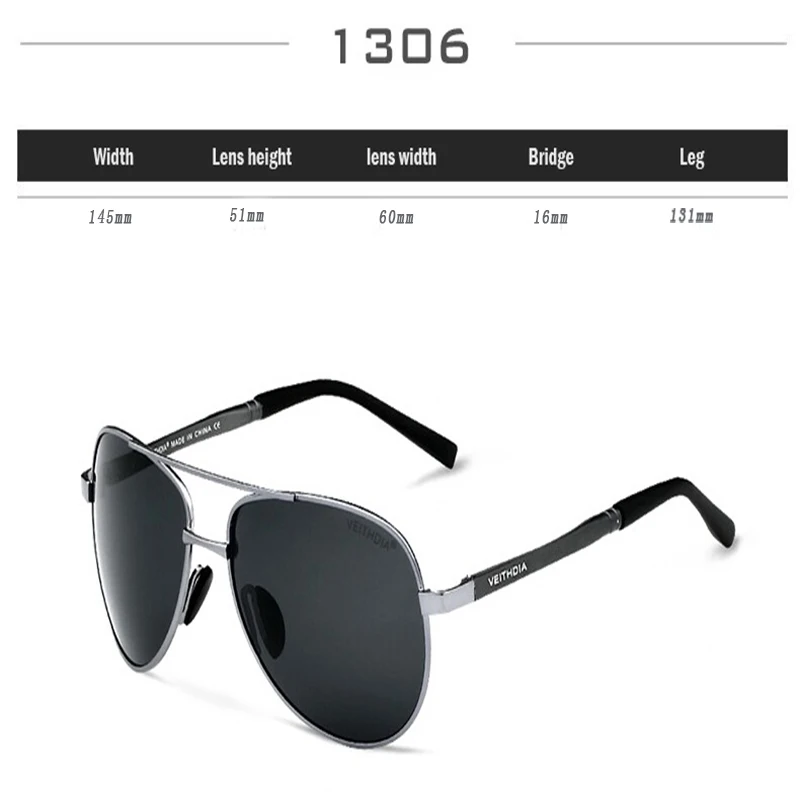 Aviator Polarized Sunglasses UV400 Protection Mirrored Lens