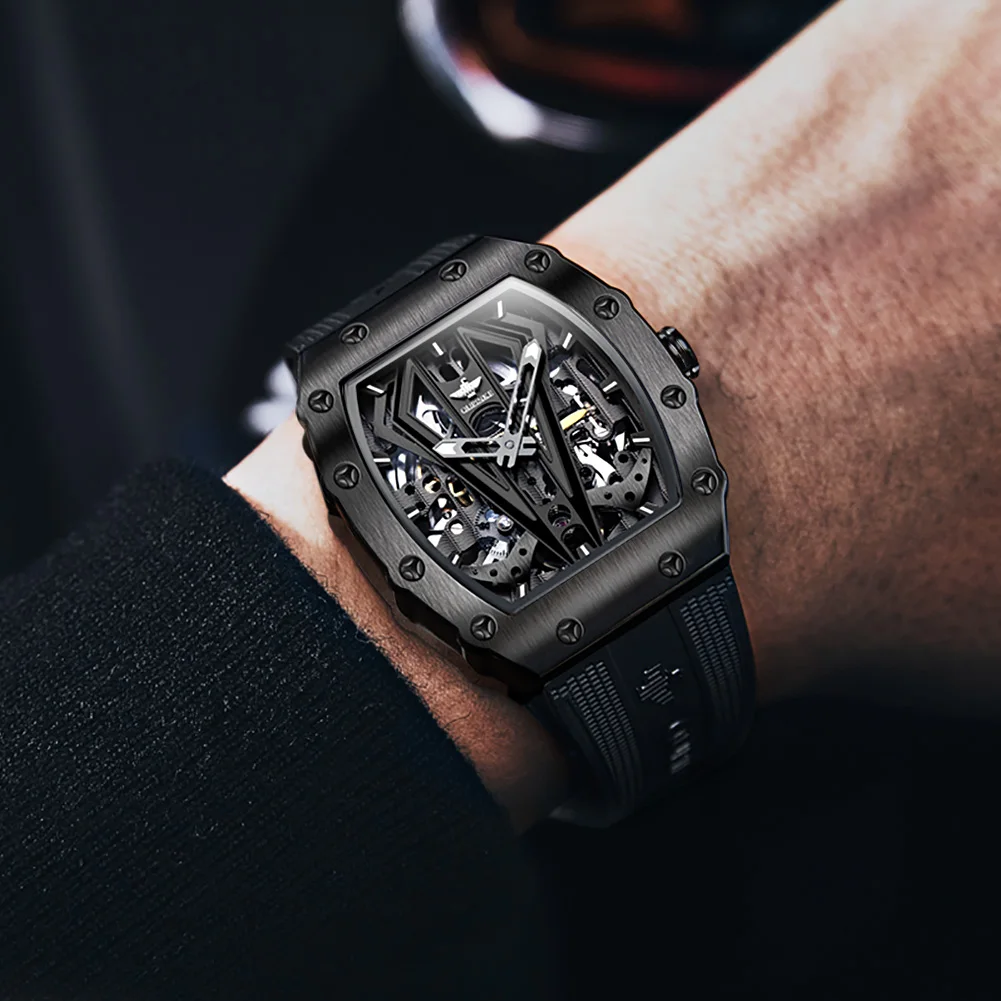 Swiss OUPINKE Tonneau Watch Steampunk Watch