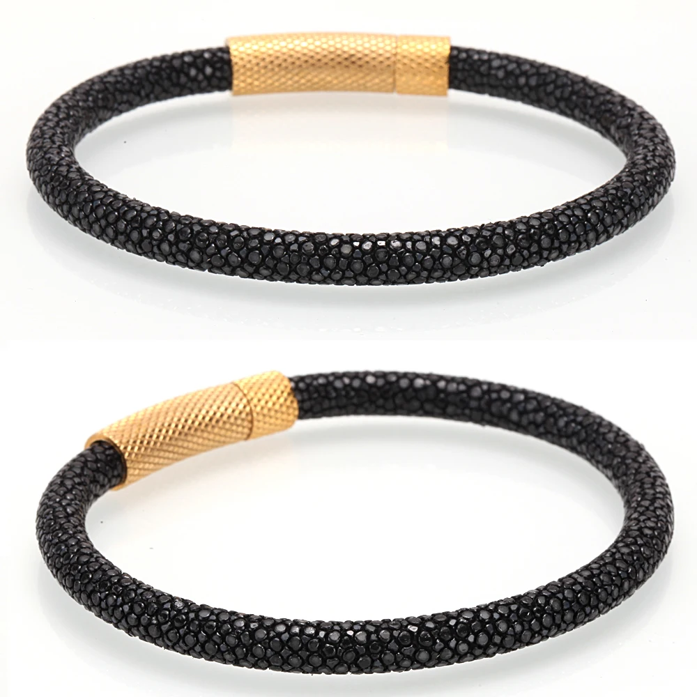 Genuine Stingray Leather Mens luxury Charm Bracelets