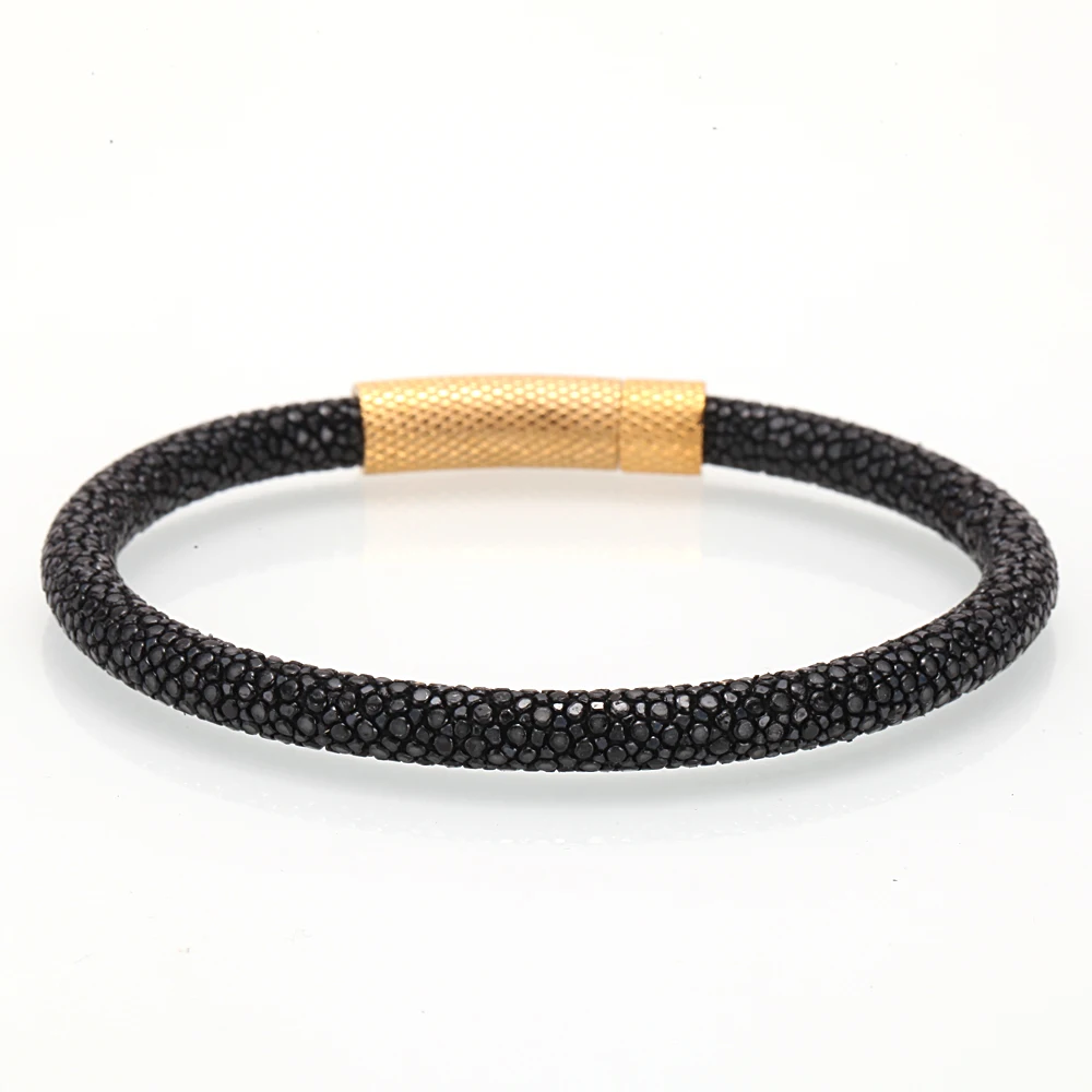 Genuine Stingray Leather Mens luxury Charm Bracelets