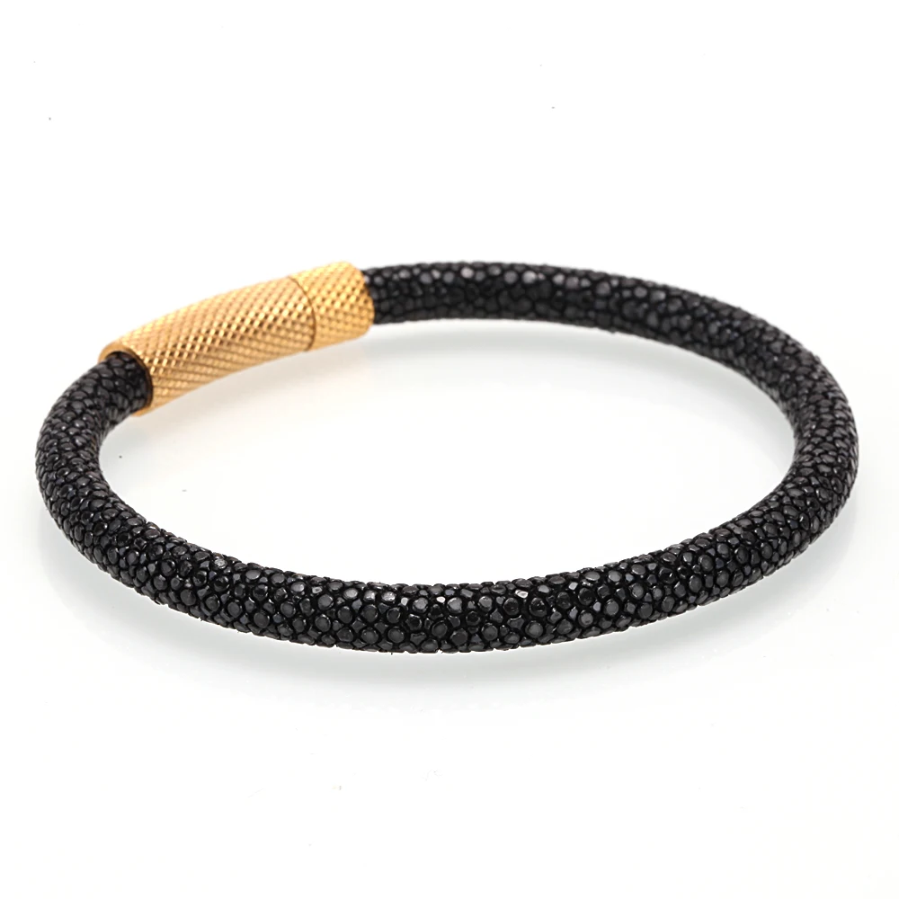 Genuine Stingray Leather Mens luxury Charm Bracelets