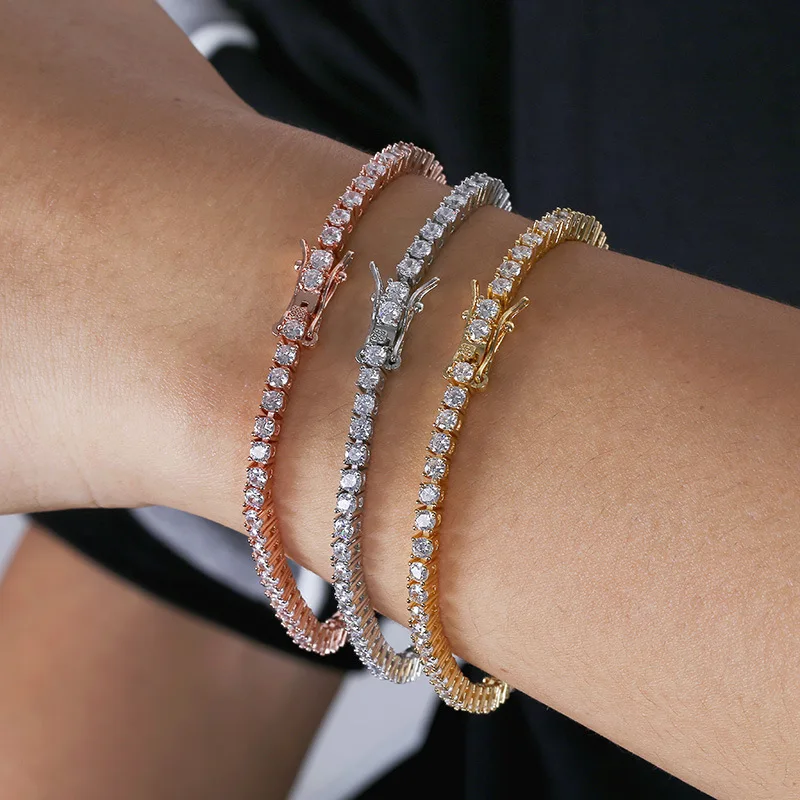 Luxury 3mm 5mm CZ Crystal Tennis Bracelets
