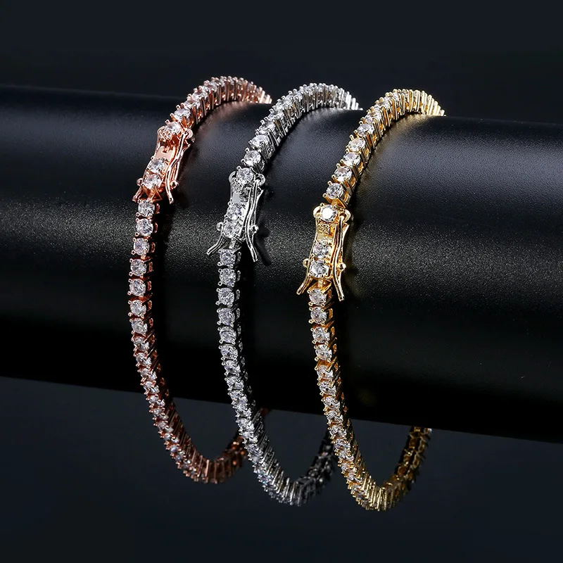 Luxury 3mm 5mm CZ Crystal Tennis Bracelets