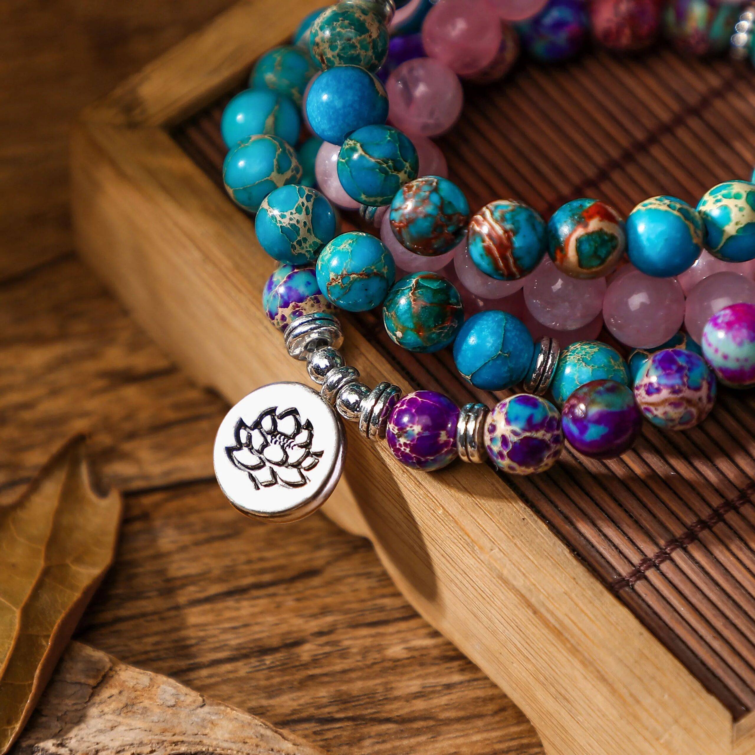 108 Mala Beads Bracelet Meditation Beads Necklace