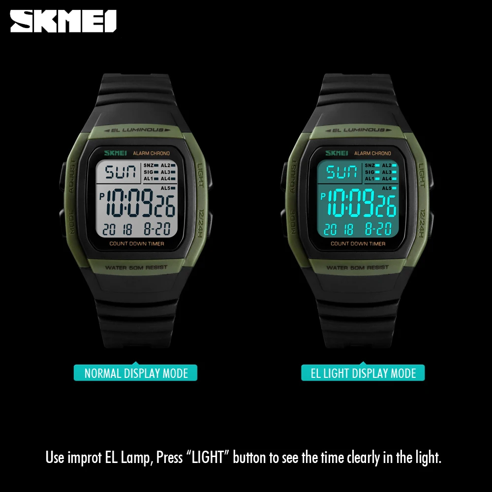 SKMEI Retro Digital Fashion Mens Watches