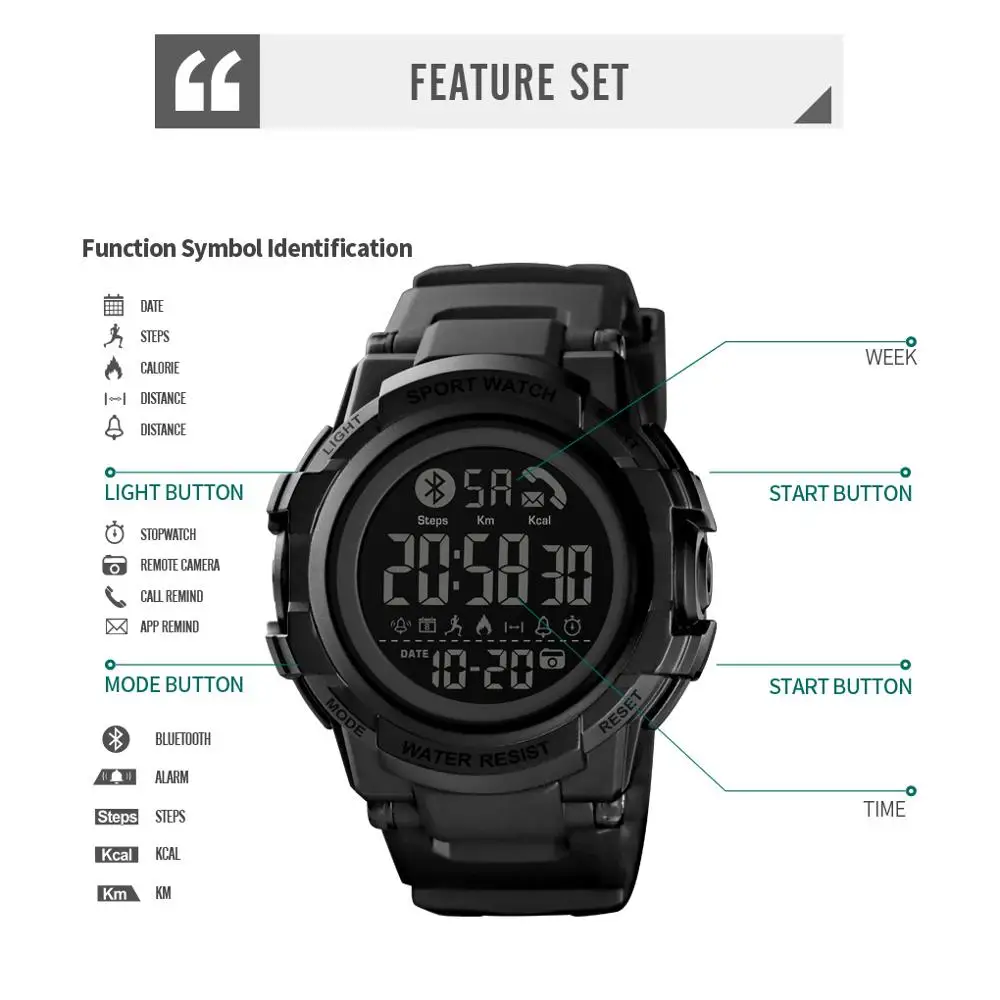 SKMEI Fashion Bluetooth Smart Watch for Men