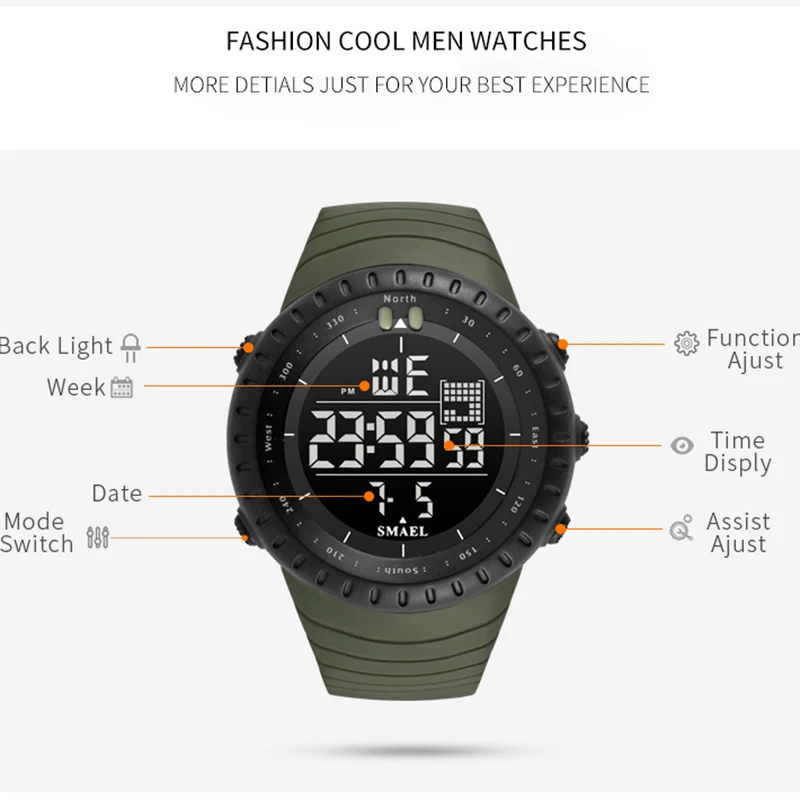 SMAEL Outdoor Sports Digital Men's Watches