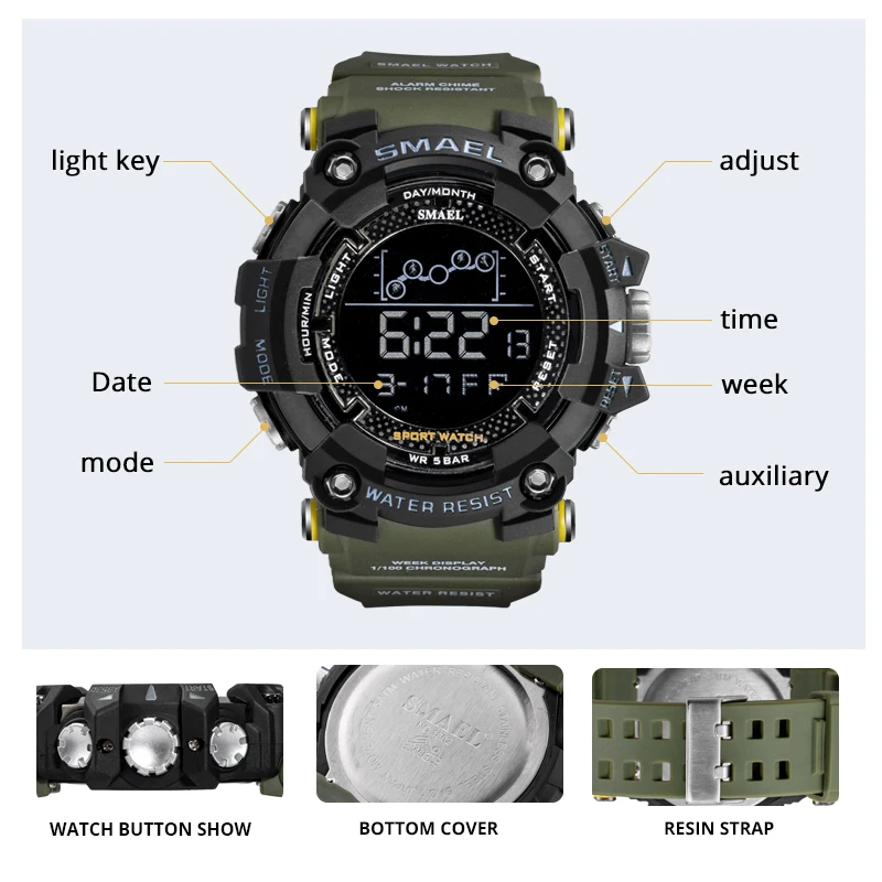 New SMAEL Sport Military LED Digital Watches
