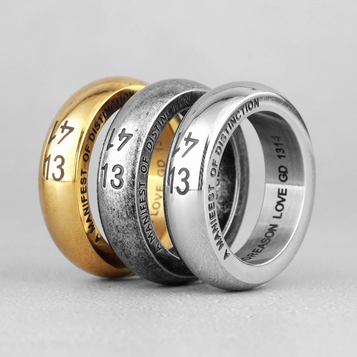 Retro 1314 Couple Lovers Stainless Steel Men Women Ring