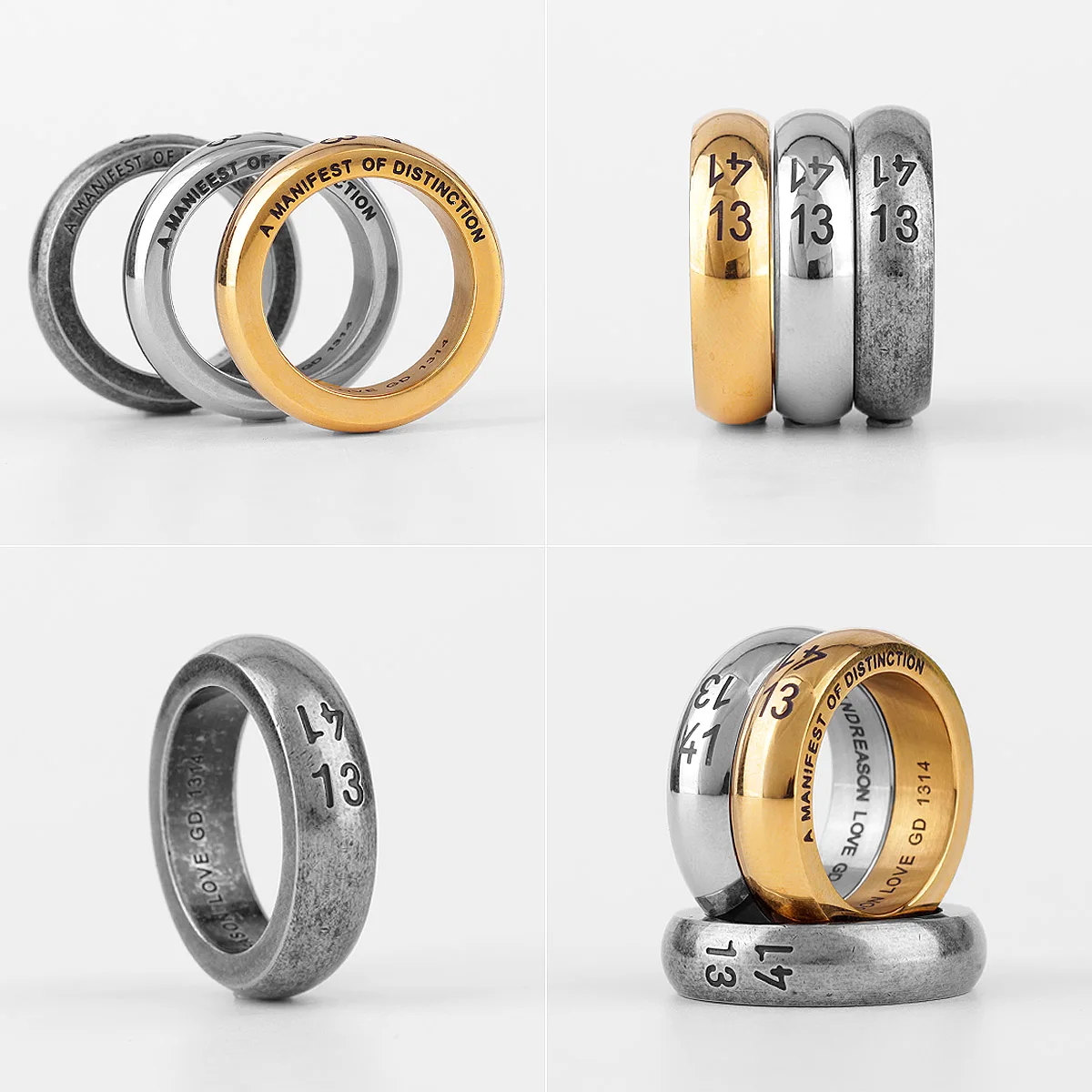Retro 1314 Couple Lovers Stainless Steel Men Women Ring