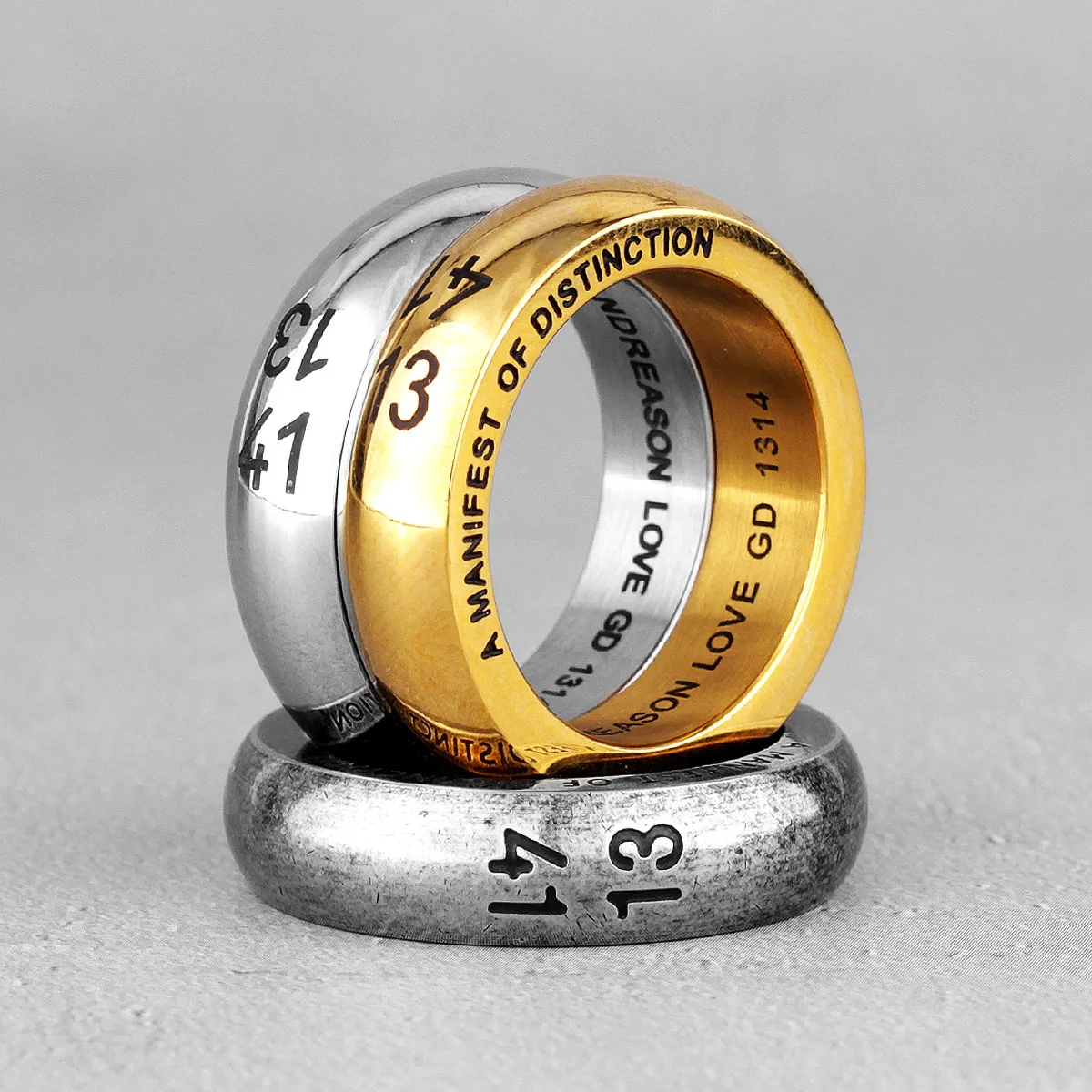 Retro 1314 Couple Lovers Stainless Steel Men Women Ring