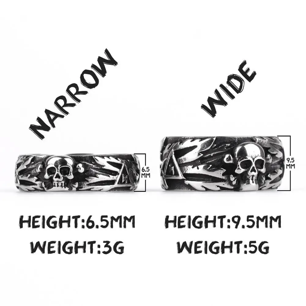 Stainless Steel Skull Devil Punk Gothic Rings