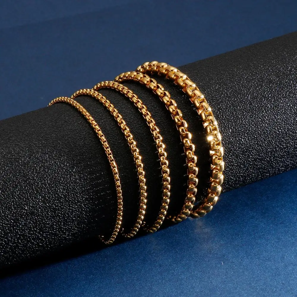 2/2.5/3/4/5/6/7mm Square Link Chain Bracelet for Men