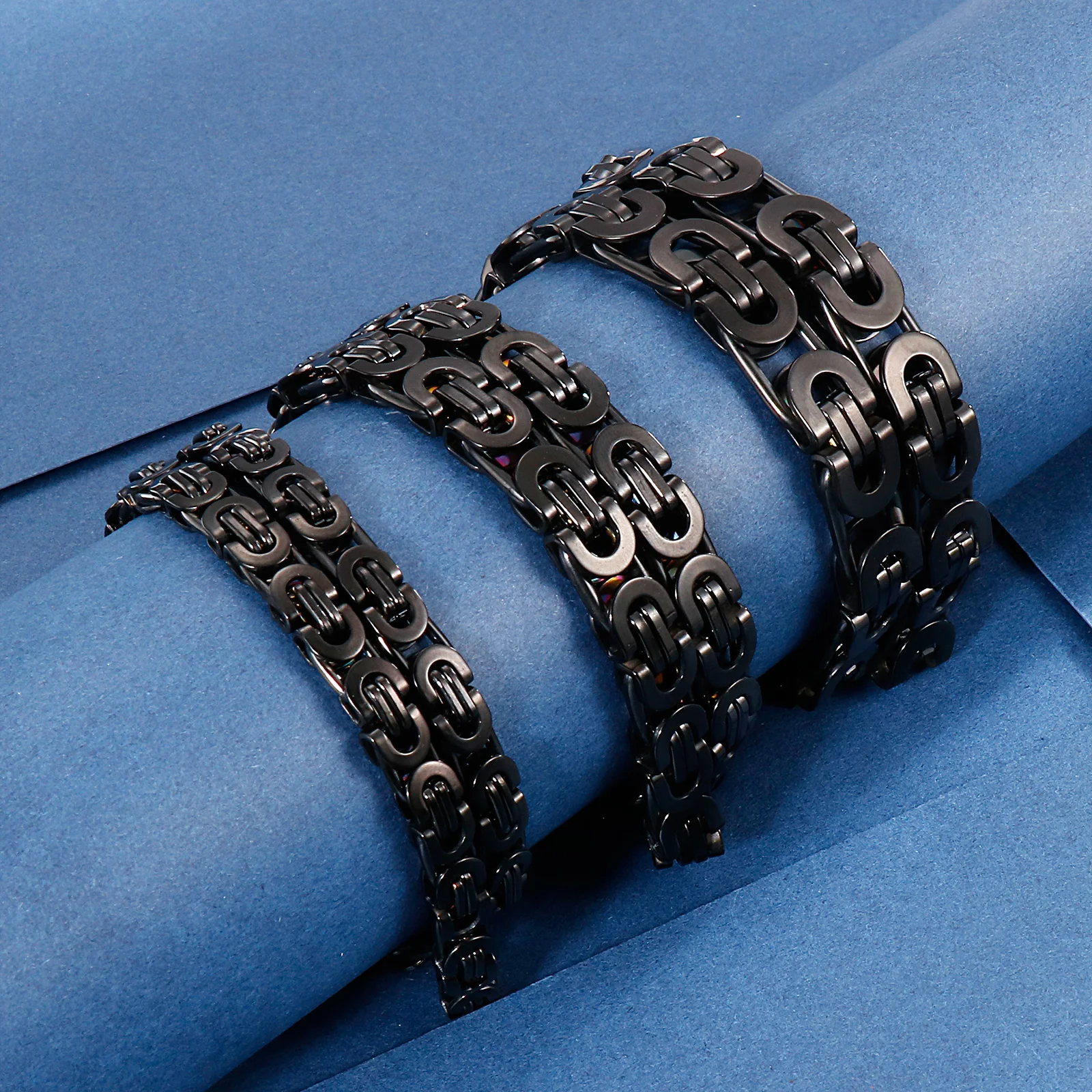 6/8/10mm Byzantine Chain Bracelets Stainless Steel