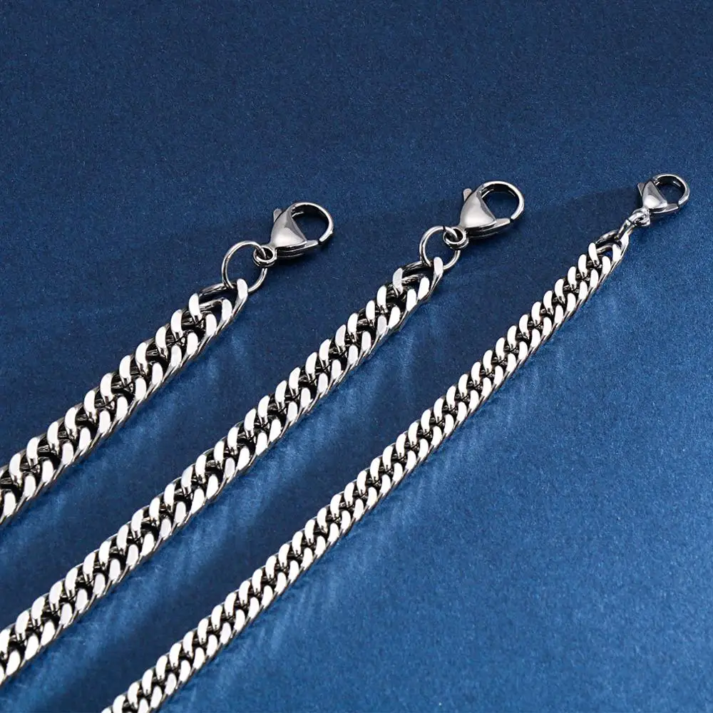 5/6/7mm Width Metal Curb Chain Men Bracelets