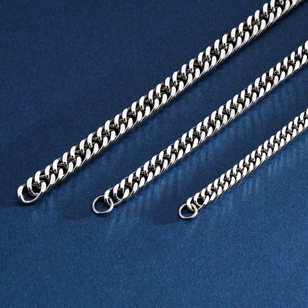 5/6/7mm Width Metal Curb Chain Men Bracelets