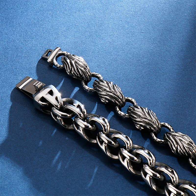 Punk Twisted Link Chain Mens Bracelet