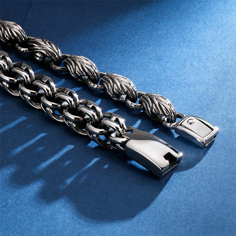 Punk Twisted Link Chain Mens Bracelet