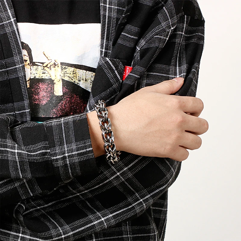 Punk Twisted Link Chain Mens Bracelet