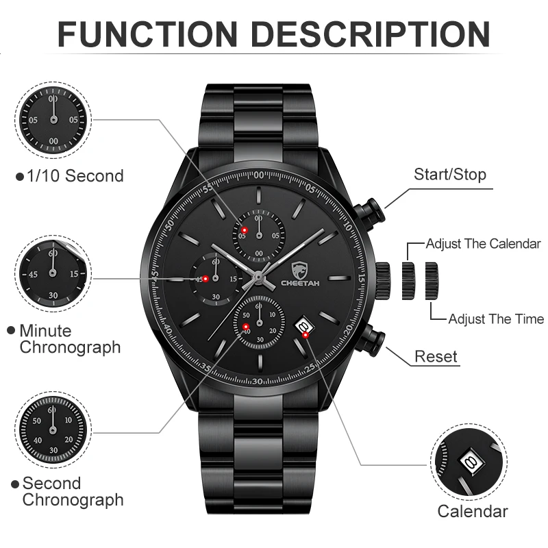CHEETAH Watches Luxury Fashion Business Quartz Watch