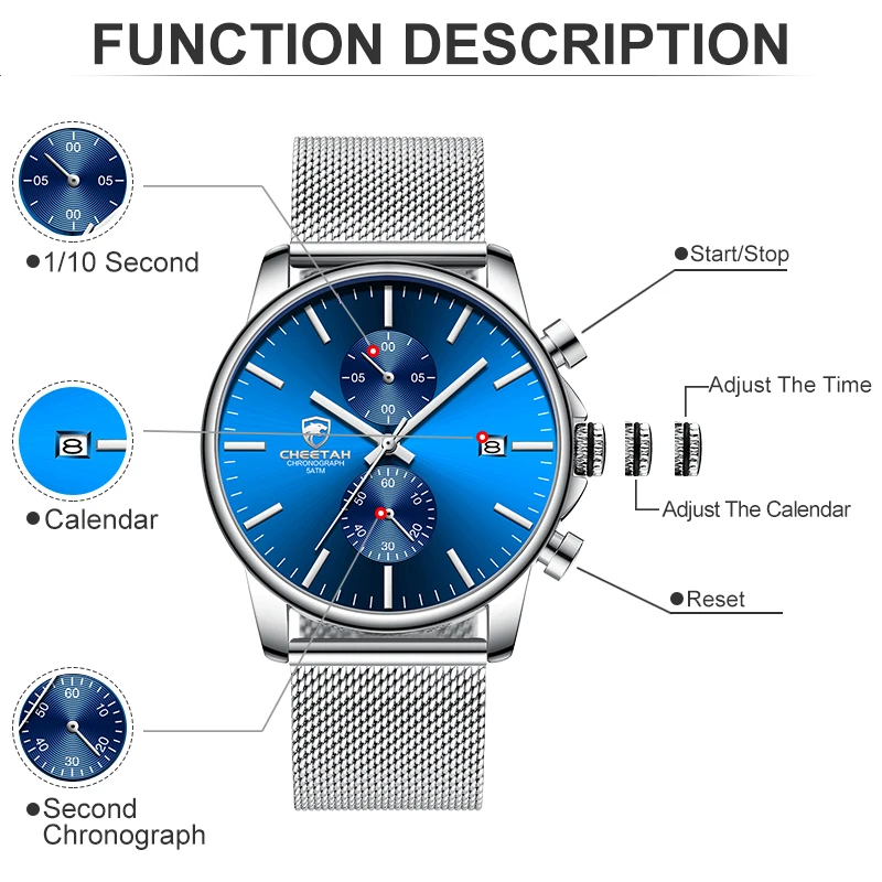 Men's Watch CHEETAH Top Stainless Steel