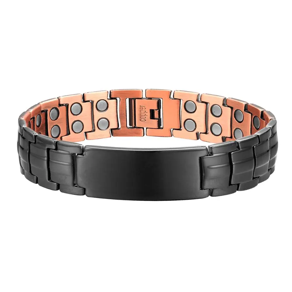 Copper Magnetic Bracelet Personalize ID Name Bracelets