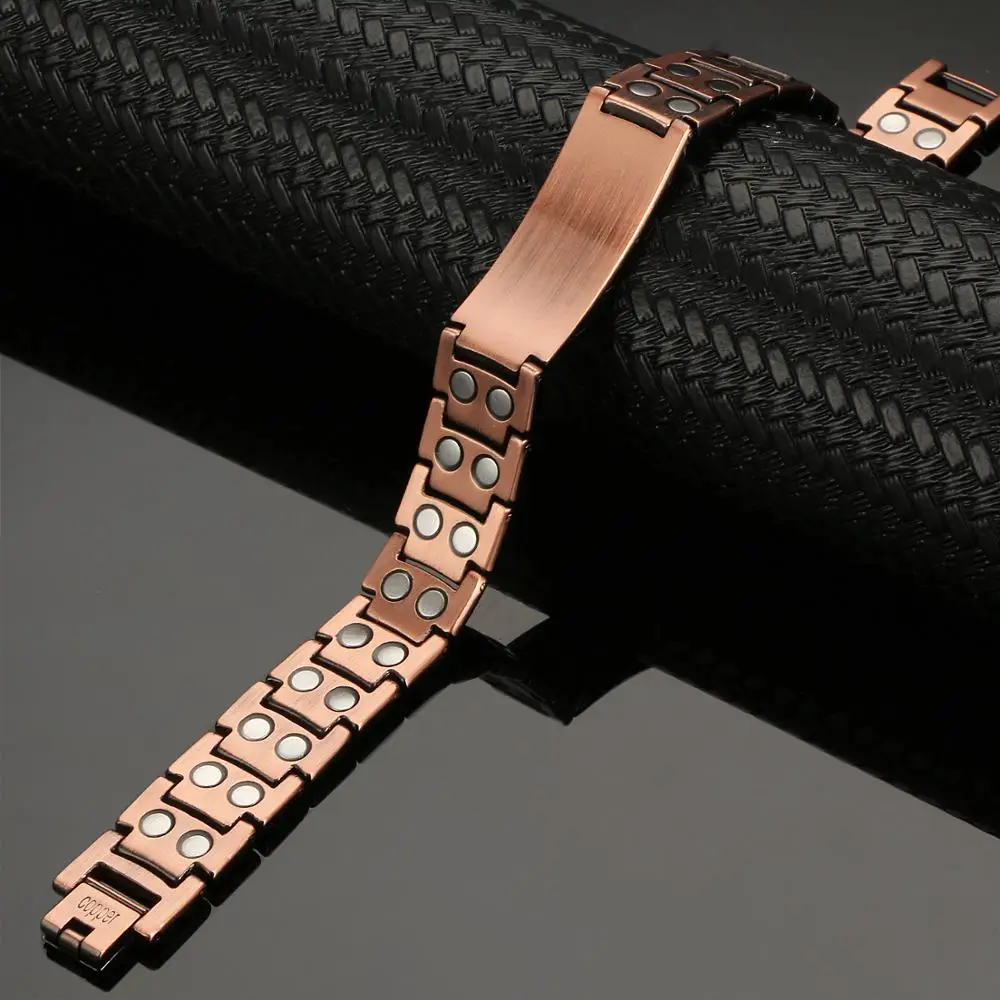 Copper Magnetic Bracelet Personalize ID Name Bracelets