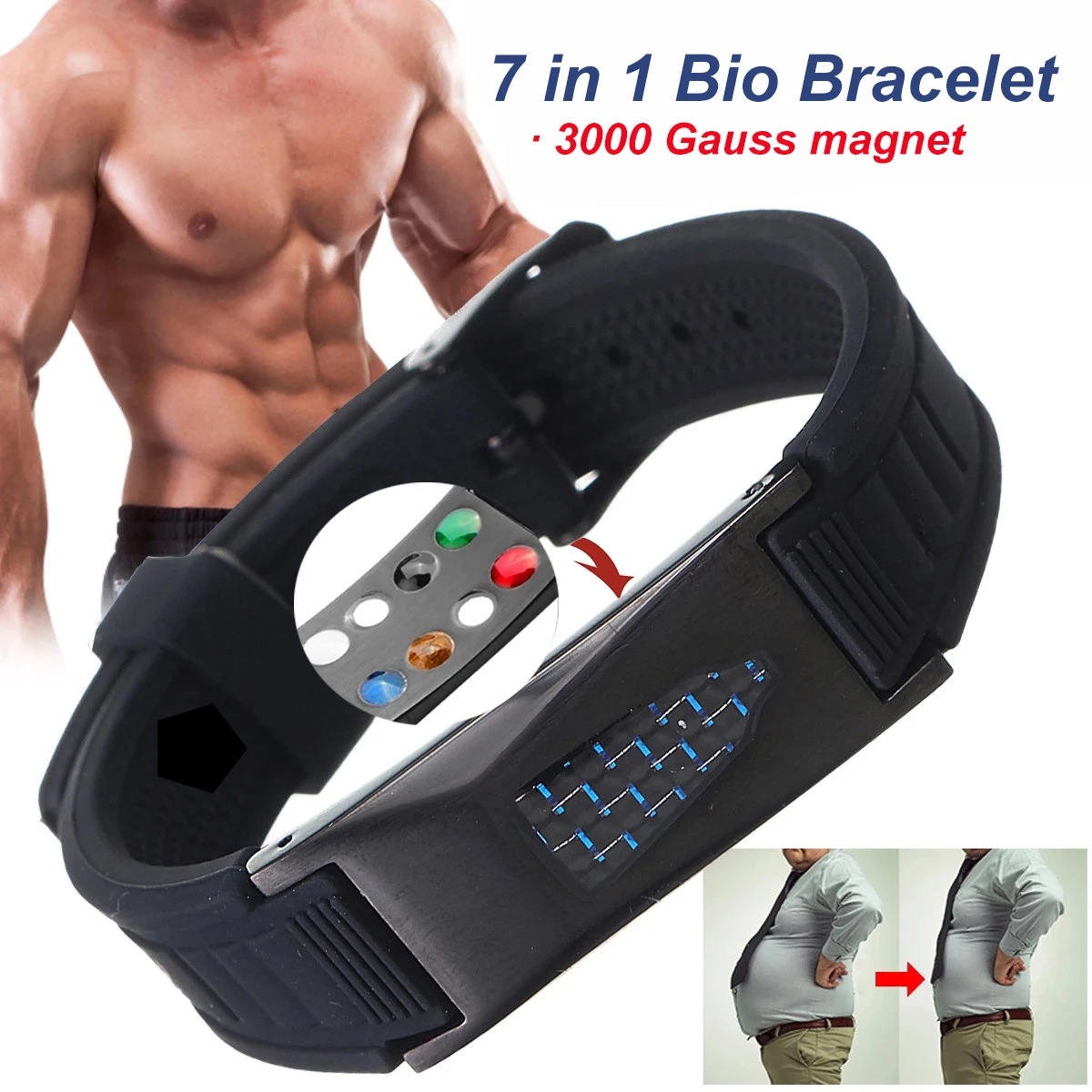 Titanium Silicone Magnetic Energy Power Bio Armband