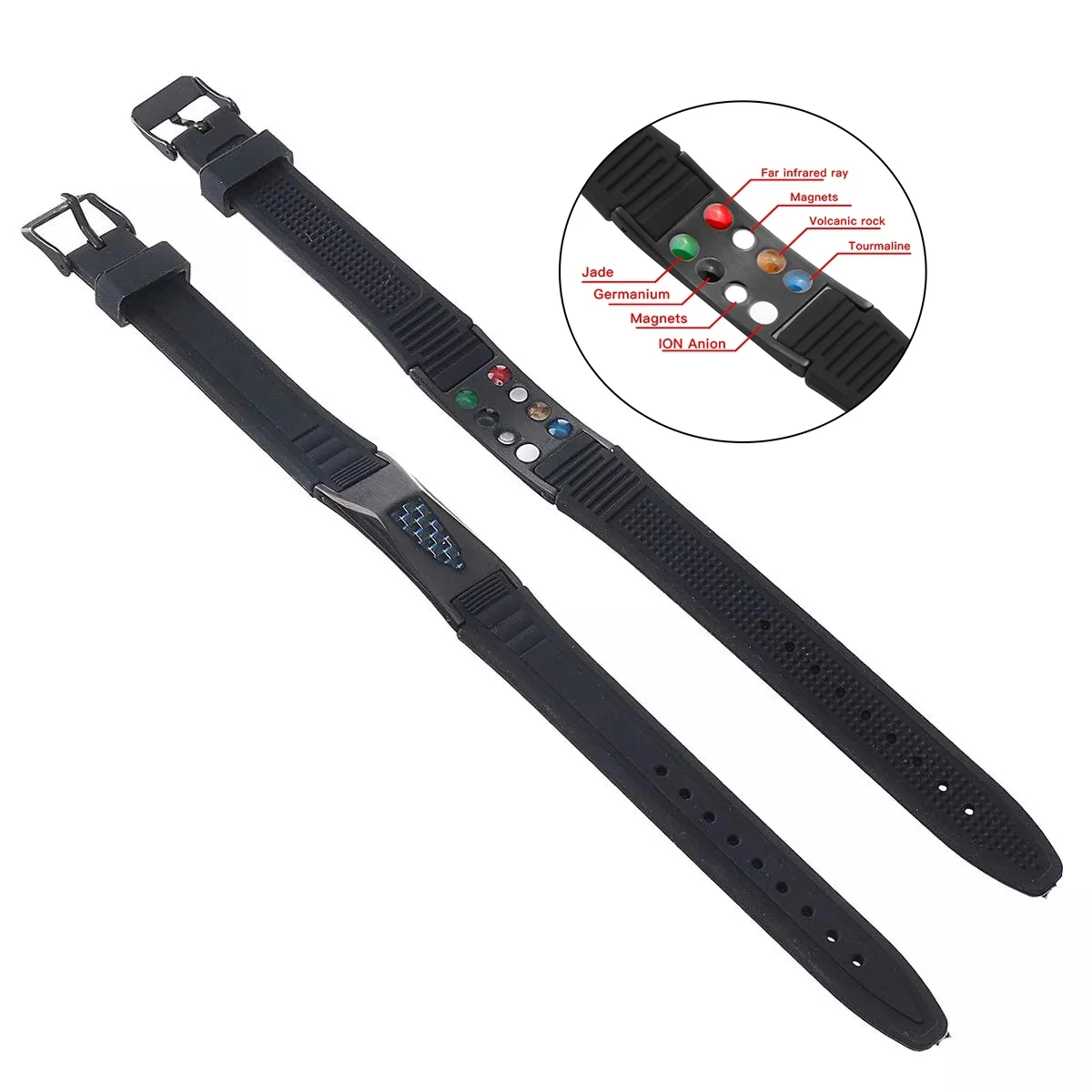 Titanium Silicone Magnetic Energy Power Bio Armband