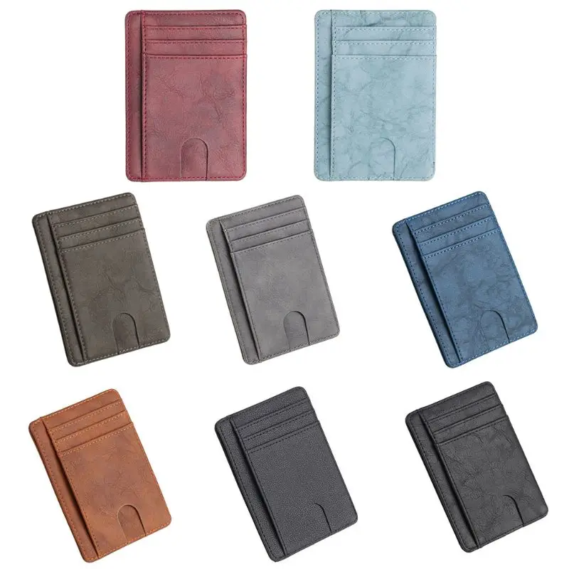 Slim RFID Blocking Leather Wallet Credit ID Cards