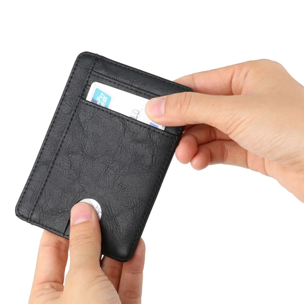 Slim RFID Blocking Leather Wallet Credit ID Cards