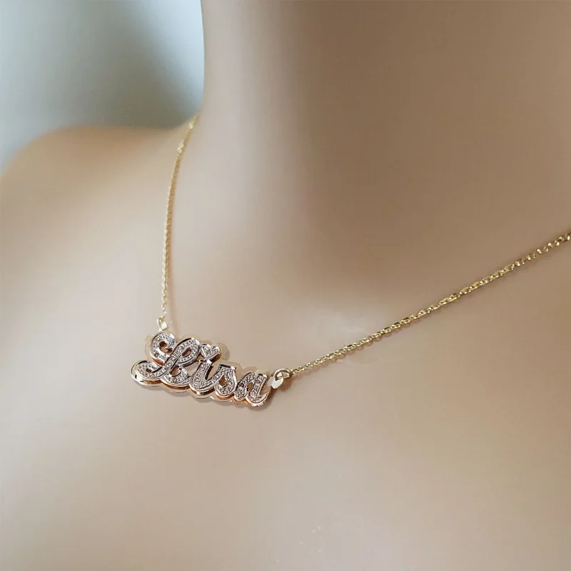 Nameplate Necklace 3D Custom Name Necklace