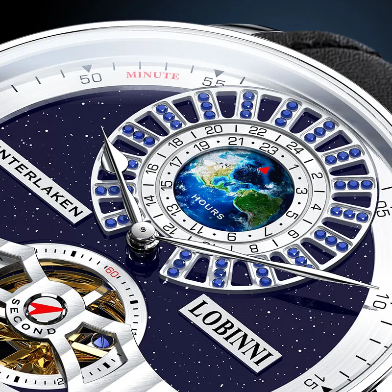 New LOBINNI Skeleton Automatic Mechanical Watches